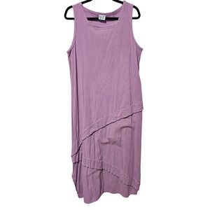 OH MY GAUZE! L/XL Sleeveless Midi Dress Lavender Cotton Gauze Casual